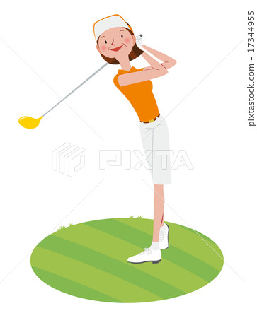 Women playing golf Women playing golf 17344955