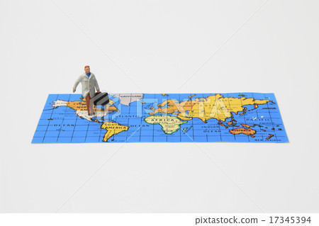 World map and figures 17345394