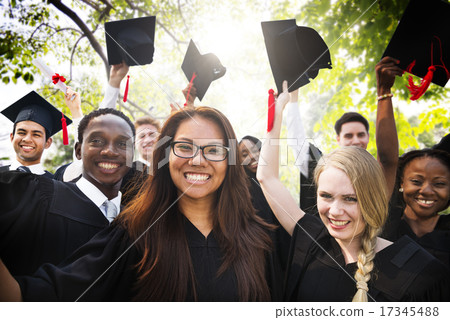Diversity Students Graduation Success Celebration Concept Diversity Students Graduation Success Celebration Concept 17345488