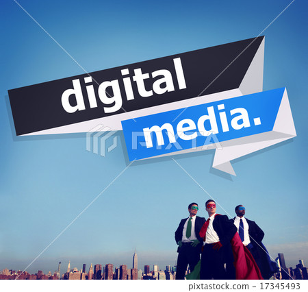 Digital Media Content Share Technology Concept Digital Media Content Share Technology Concept 17345493