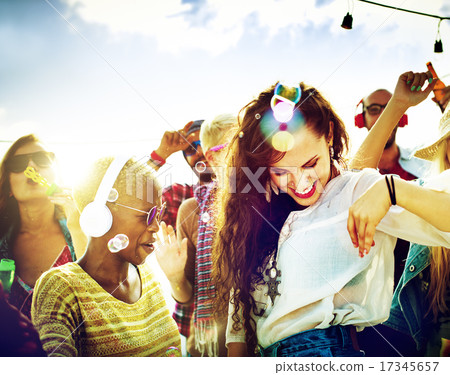 Teenagers Friends Beach Party Happiness Concept Teenagers Friends Beach Party Happiness Concept 17345657