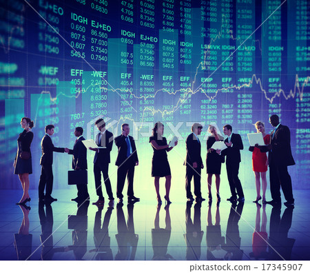 Group of Business People Stock Market Concept Group of Business People Stock Market Concept 17345907