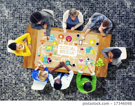 Social Media Social Networking Technology Connection Concept 17346098