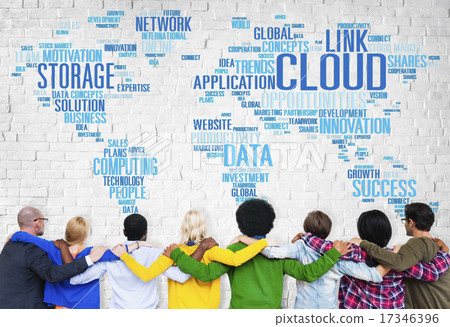 Stock Photo: Link Cloud Computing Technology Data Information Concept