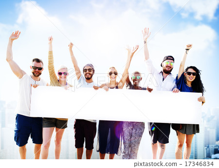 Diverse Summer Friends Fun Copy Space Concept 17346834