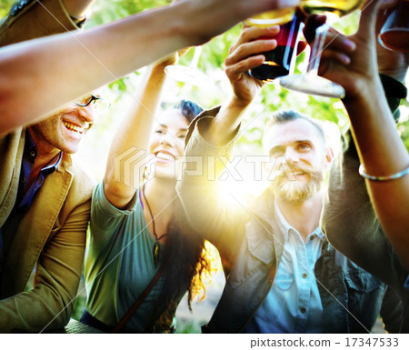 Friends Party Outdoors Celebration Happiness Concept Friends Party Outdoors Celebration Happiness Concept 17347533