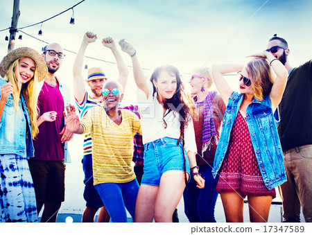 Teenagers Friends Beach Party Happiness Concept Teenagers Friends Beach Party Happiness Concept 17347589