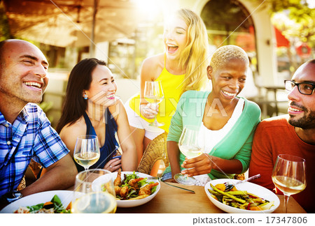 Diverse People Luncheon Outdoors Food Concept 17347806