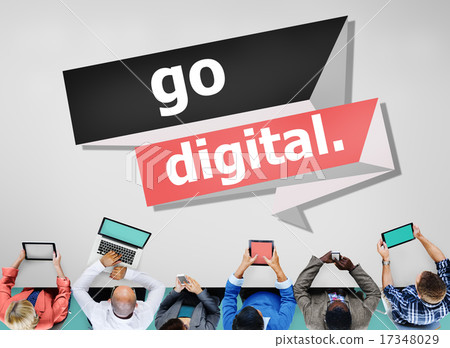 Go Digital Modern Latest Technology Upgrade Concept Go Digital Modern Latest Technology Upgrade Concept 17348029