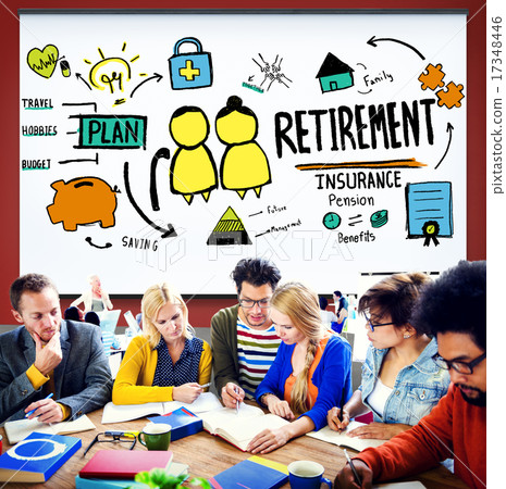 Retirement Insurance Pension Saving Plan Benefits Travel Concept Retirement Insurance Pension Saving Plan Benefits Travel Concept 17348446