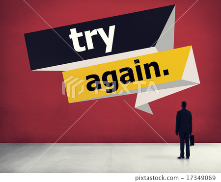 圖庫照片: try again restart retry persistence endure concept