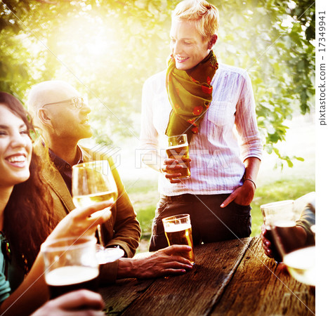 Diverse People Friends Hanging Out Drinking Concept Diverse People Friends Hanging Out Drinking Concept 17349941
