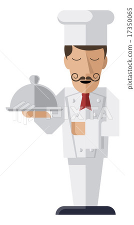 Chef holding a silver cloche 17350065