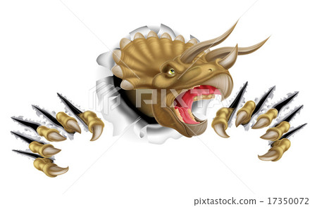 Triceratops Dinosaur Breaking Through 17350072