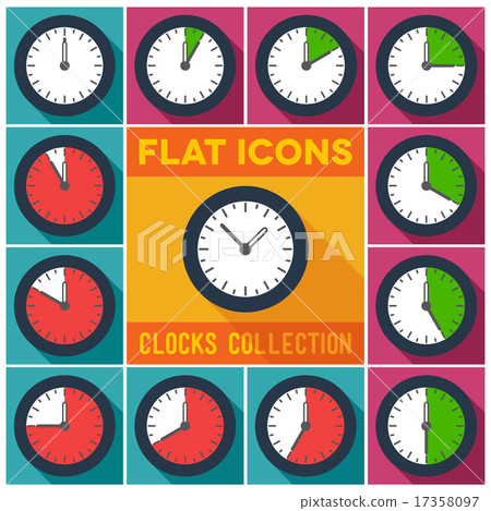 Set of clocks with 10 minutes interval Set of clocks with 10 minutes interval 17358097