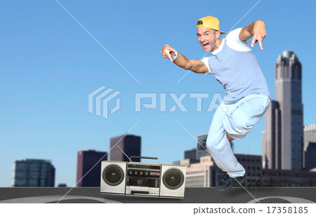 Guy dancing on the roof  17358185