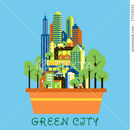 Green city eco concept with modern urban landscape 17358541