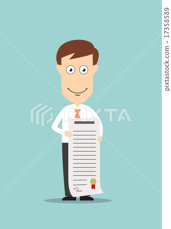 Businessman with graduation diploma or certificate Businessman with graduation diploma or certificate 17358589