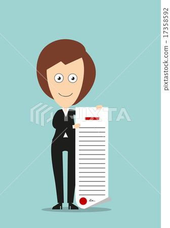 Business woman showing certificate or diploma Business woman showing certificate or diploma 17358592