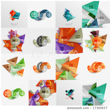 Modern geometric design temlates, universal diagram, banner, number options, workflow layout, steps Modern geometric design temlates, universal diagram, banner, number options, workflow layout, steps 17360657