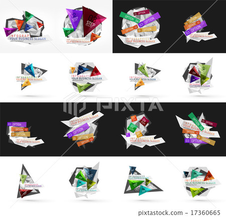 Set of light, paper design option infographic banner templates Set of light, paper design option infographic banner templates 17360665