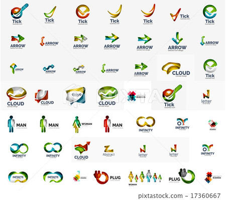Large corporate company logo collection. Universal icon set for various ideas Large corporate company logo collection. Universal icon set for various ideas 17360667