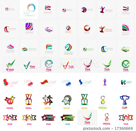 Large corporate company logo collection. Universal icon set for various ideas Large corporate company logo collection. Universal icon set for various ideas 17360669