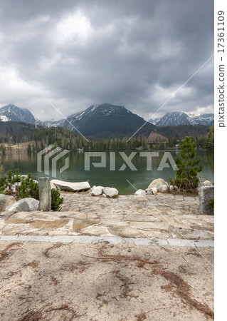 Stary Smokovec houses and lake in mountains Stary Smokovec houses and lake in mountains 17361109