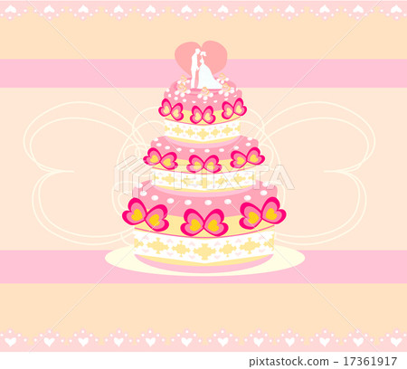 wedding cake card design 17361917