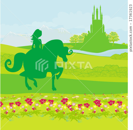 princess riding a horse into the castle princess riding a horse into the castle 17361923