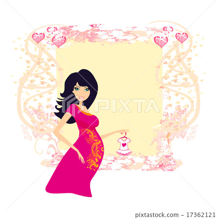 pregnant woman on shopping for her new baby  17362121