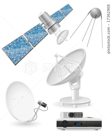 set icons satellite broadcasting vector 17362908