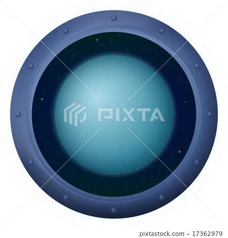 Planet Uranus in space window Planet Uranus in space window 17362979