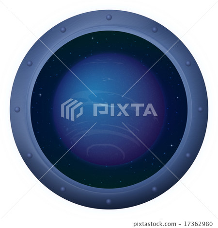 Planet Neptune in space window Planet Neptune in space window 17362980