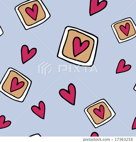 hand-drawn seamless pattern with hearts - Stock Illustration [17363258 ...