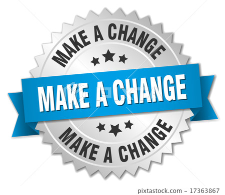 make a change 3d silver badge with blue ribbon make a change 3d silver badge with blue ribbon 17363867
