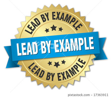 lead by example 3d gold badge with blue ribbon 17363911