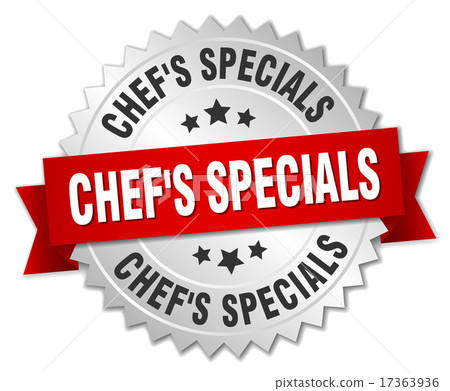 chef's specials 3d silver badge with red ribbon chef's specials 3d silver badge with red ribbon 17363936