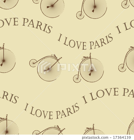 Vintage Bicycle Paris seamless 17364139