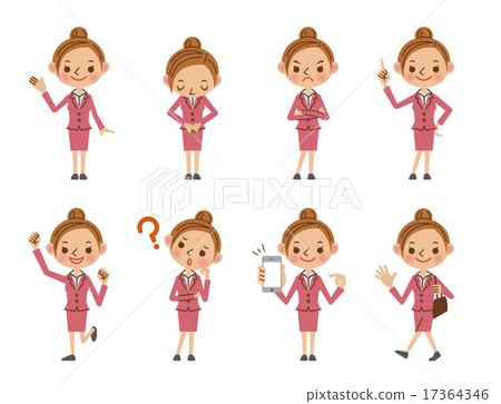 在西裝(8種)中設置的商業女人姿勢 在西裝(8種)中設置的商業女人姿勢 17364346