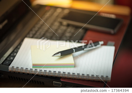 Notepad smartphone and sticky paper 17364394