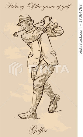 Vintage golf and golfers - freehand into vector Vintage golf and golfers - freehand into vector 17364768