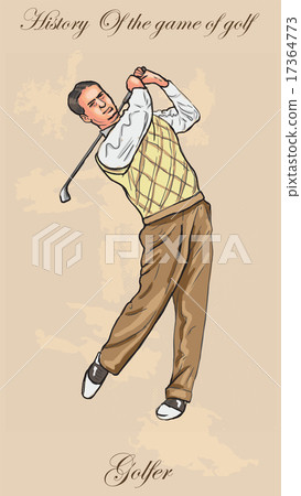 Vintage golf and golfers - freehand into vector 17364773