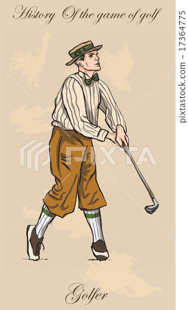 Vintage golf and golfers - freehand into vector Vintage golf and golfers - freehand into vector 17364775
