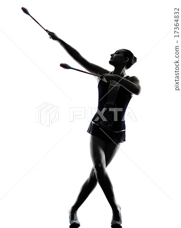 Rhythmic Gymnastics teeenager girl woman silhouette 17364832