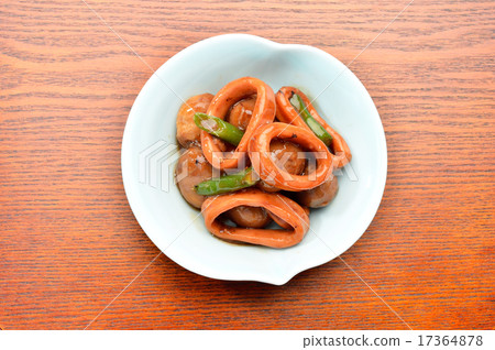Simmered squid and taro. 17364878