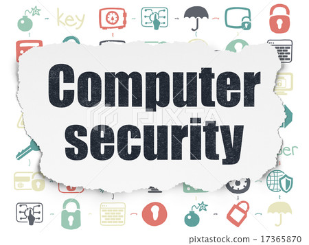 Safety concept: Computer Security on Torn Paper background 17365870