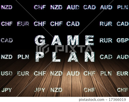 Finance concept: Game Plan in grunge dark room 17366019