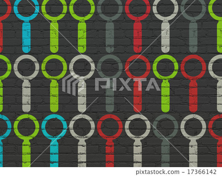 Web design concept: Search icons on wall background 17366142
