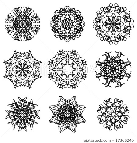 Round Ornamental Geometric  Pattern.  17366240